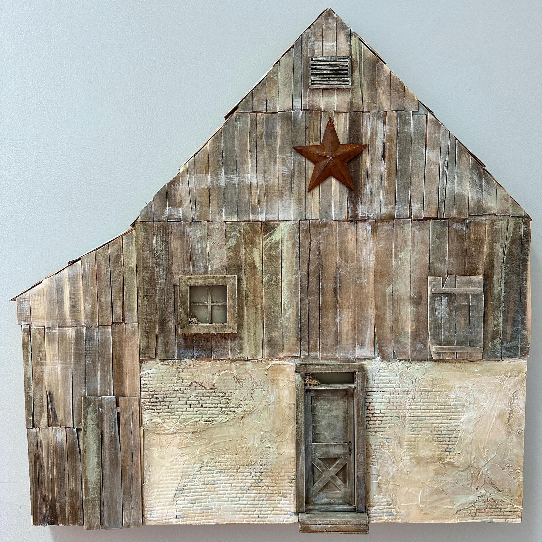 Weathered Barn, 26" x 27" x 1.75"