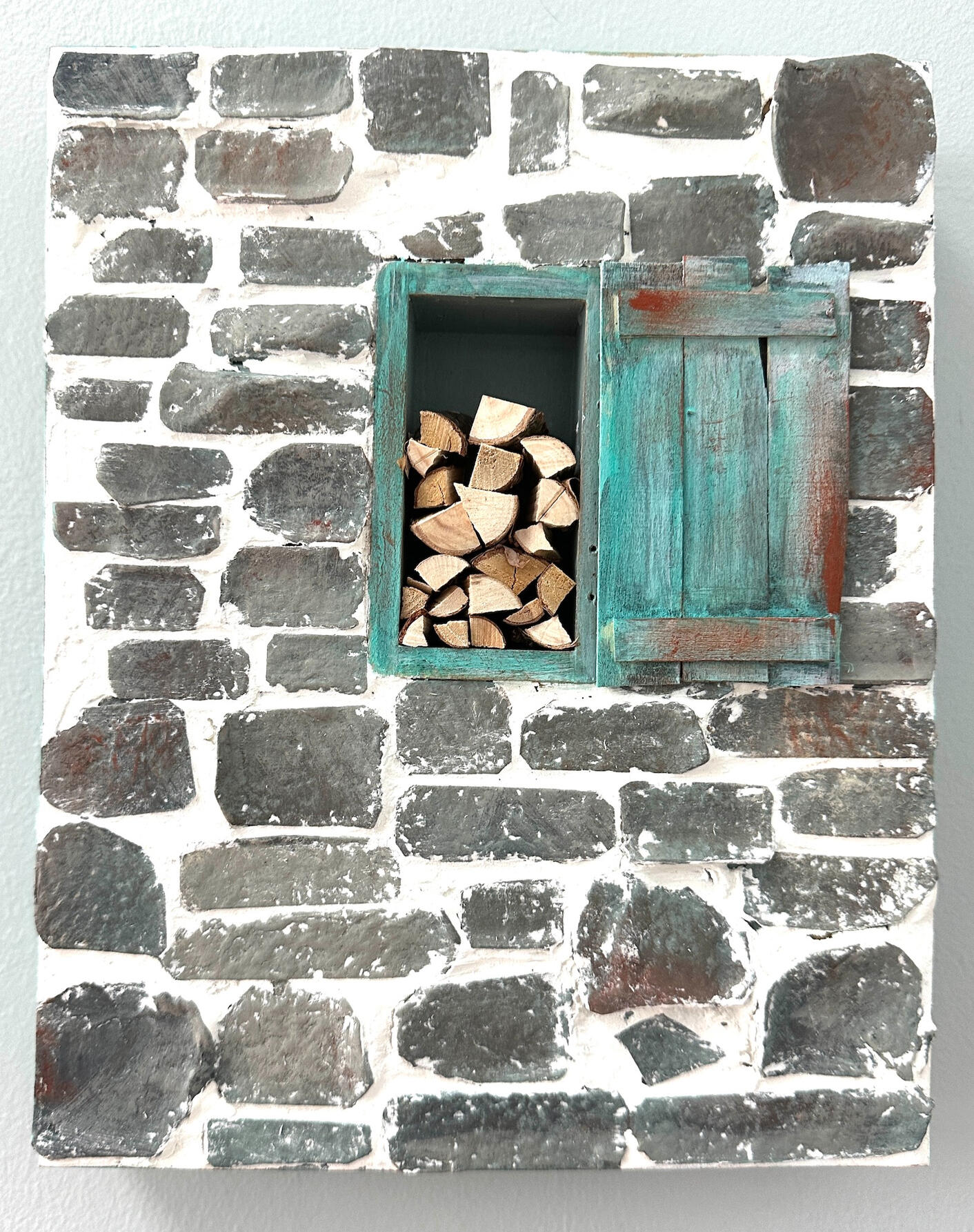 Wood and Stone, 8" x 10" x 1.75"